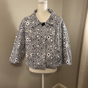 Women's I.N. Studio Woman Cropped Button Front Blazer Jacket Size: 18W